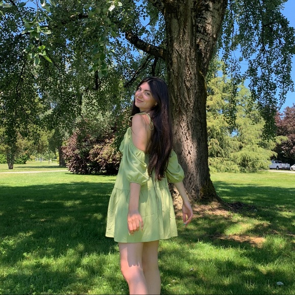 Beginning Boutique Sage Smocked Dress 